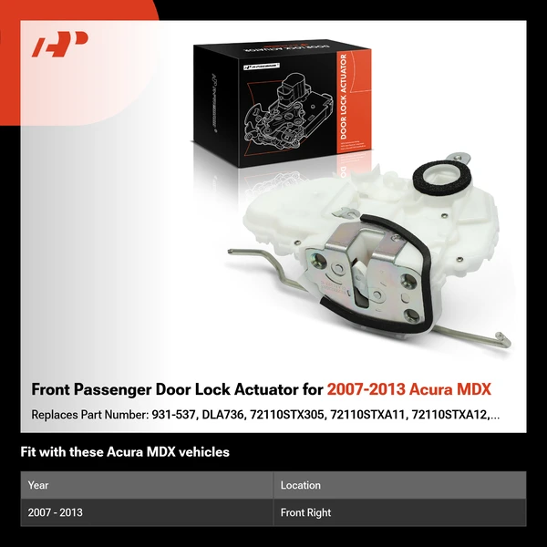 Front Passenger Door Lock Actuator for 2007-2013 Acura MDX