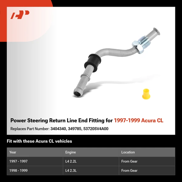 Power Steering Return Line End Fitting for 1997-1999 Acura CL