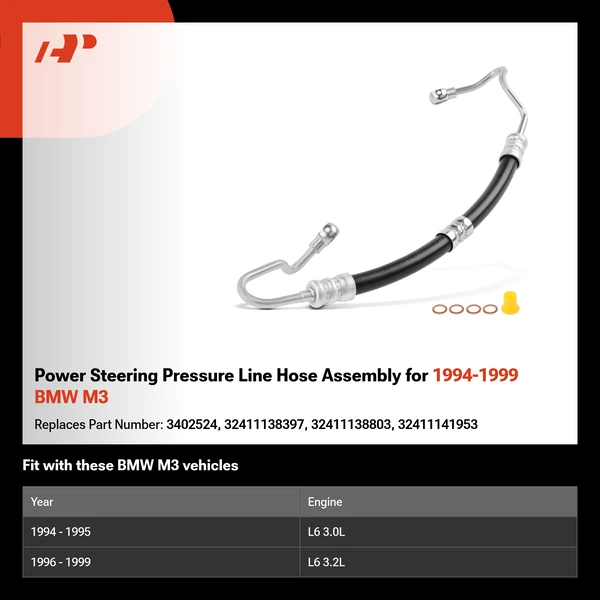 Power Steering Pressure Line Hose Assembly for 1994-1999 BMW M3