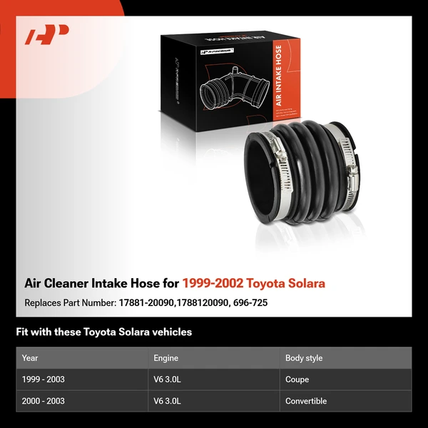 Air Cleaner Intake Hose for 1999-2002 Toyota Solara