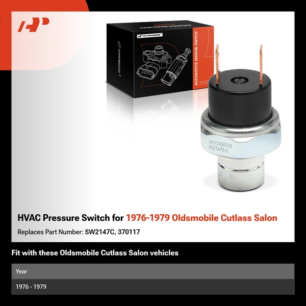 HVAC Pressure Switch for 1976-1979 Oldsmobile Cutlass Salon