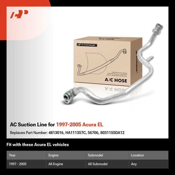 AC Suction Line for 1997-2005 Acura EL