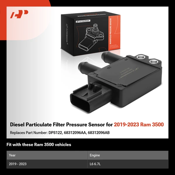 Diesel Particulate Filter Pressure Sensor for 2019-2023 Ram 3500