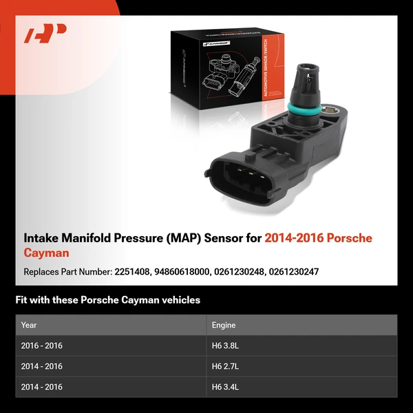 Intake Manifold Pressure (MAP) Sensor for 2014-2016 Porsche Cayman