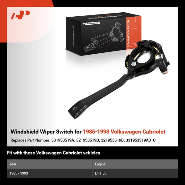 Windshield Wiper Switch for 1985-1993 Volkswagen Cabriolet