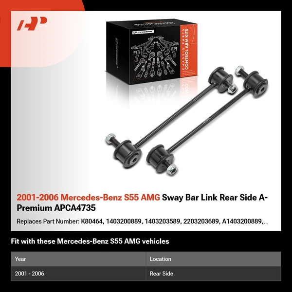 2001-2006 Mercedes-Benz S55 AMG Sway Bar Link Rear Side A-Premium APCA4735