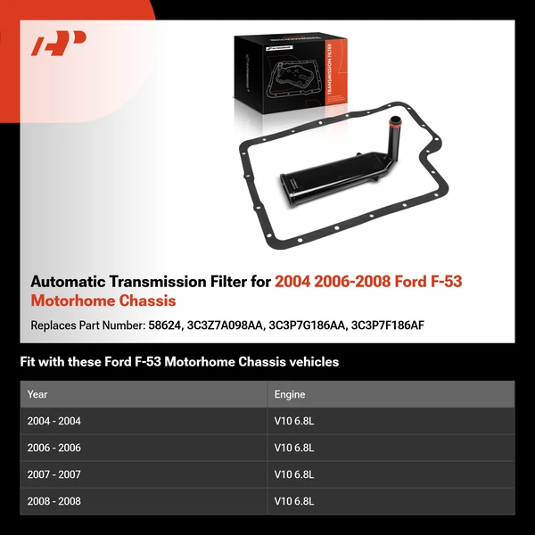 Automatic Transmission Filter for 2004 2006-2008 Ford F-53 Motorhome Chassis