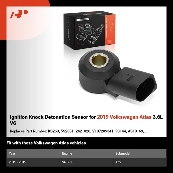 Ignition Knock Detonation Sensor for 2019 Volkswagen Atlas 3.6L V6