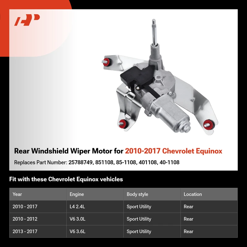 Rear Windshield Wiper Motor for 2010-2017 Chevrolet Equinox