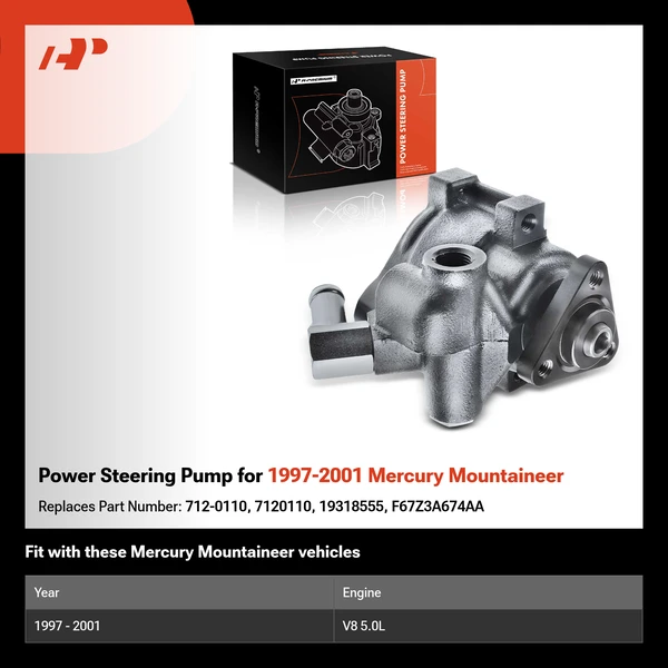 Power Steering Pump for 1997-2001 Mercury Mountaineer