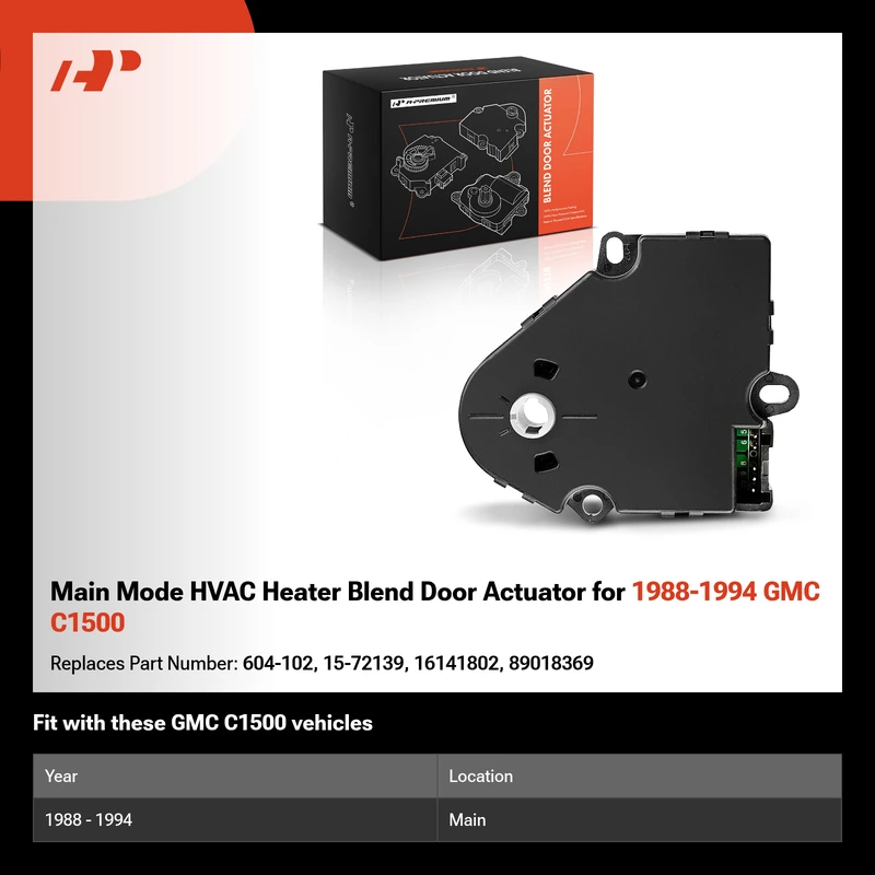 Main Mode HVAC Heater Blend Door Actuator for 1988-1994 GMC C1500