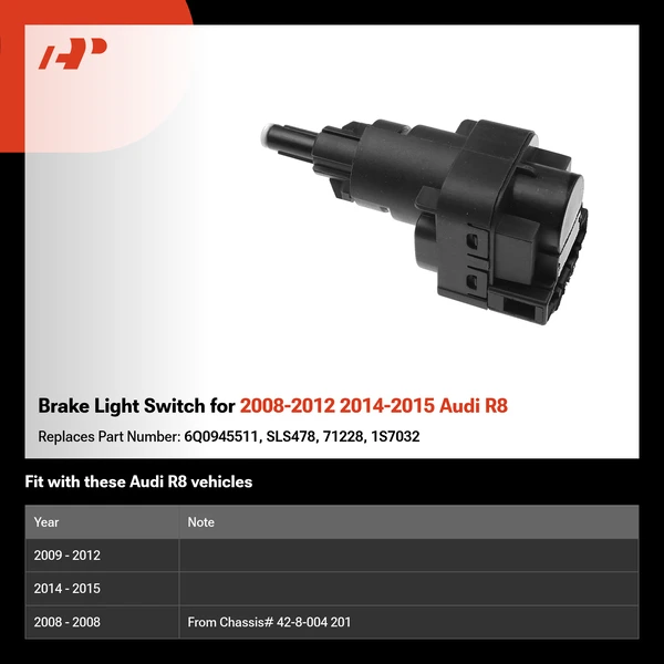 Brake Light Switch for 2008-2012 2014-2015 Audi R8