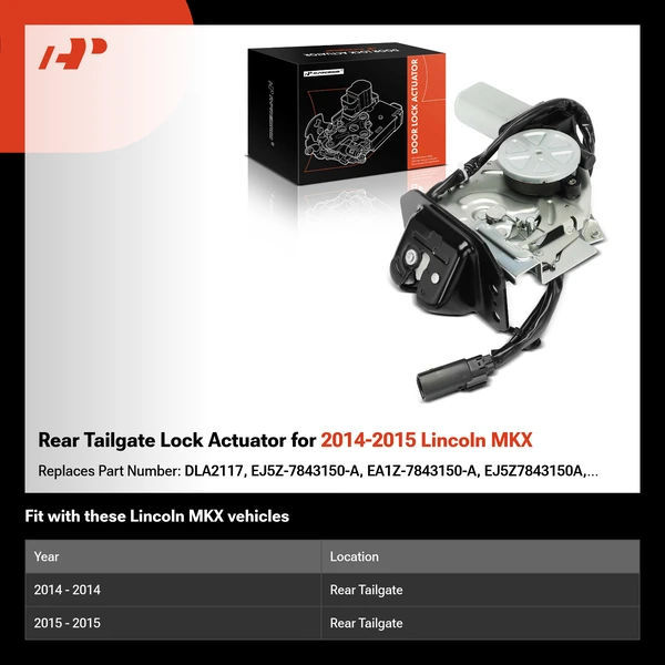 Rear Tailgate Lock Actuator for 2014-2015 Lincoln MKX