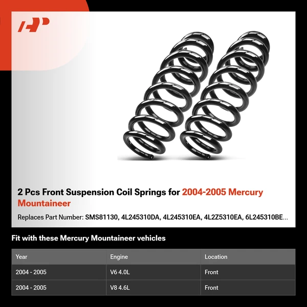2 Pcs Front Suspension Coil Springs for 2004-2005 Mercury Mountaineer