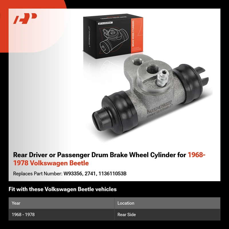 Rear Driver or Passenger Drum Brake Wheel Cylinder for 1968-1978 Volkswagen Beetle