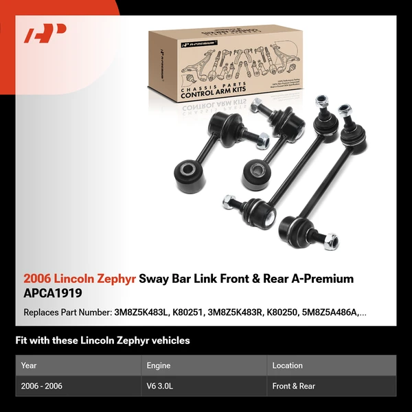 2006 Lincoln Zephyr Sway Bar Link Front & Rear A-Premium APCA1919
