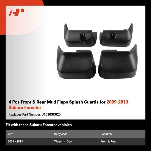 4 Pcs Front & Rear Mud Flaps Splash Guards for 2009-2013 Subaru Forester