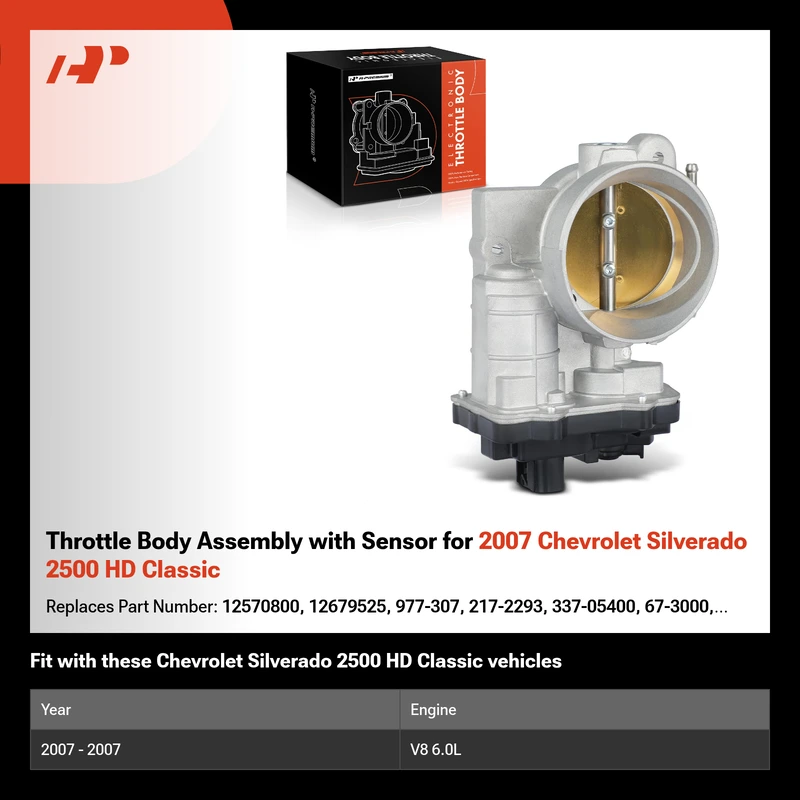 Throttle Body Assembly with Sensor for 2007 Chevrolet Silverado 2500 HD Classic