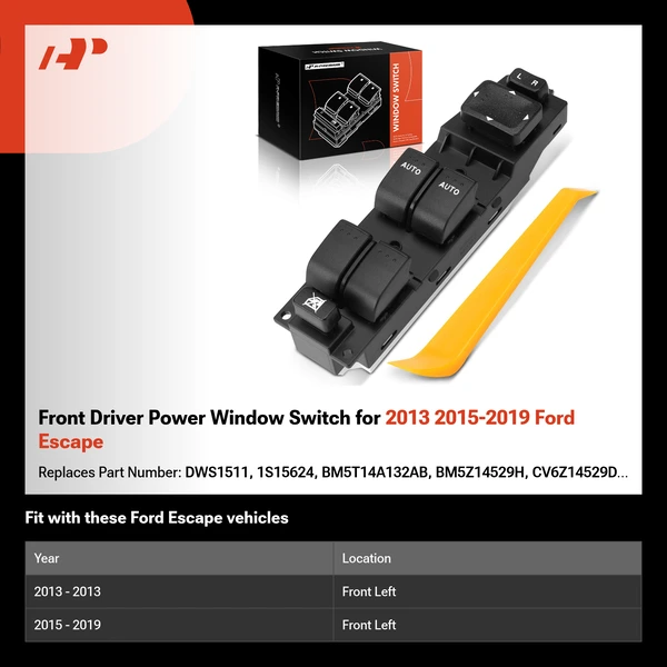 Front Driver Power Window Switch for 2013 2015-2019 Ford Escape