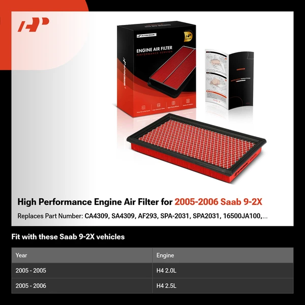 High Performance Engine Air Filter for 2005-2006 Saab 9-2X