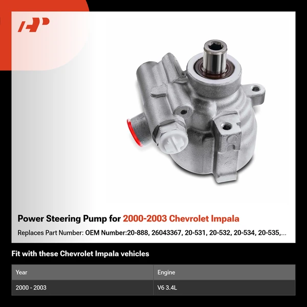 Power Steering Pump for 2000-2003 Chevrolet Impala