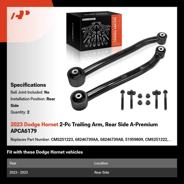 2023 Dodge Hornet 2-Pc Trailing Arm, Rear Side A-Premium APCA6179