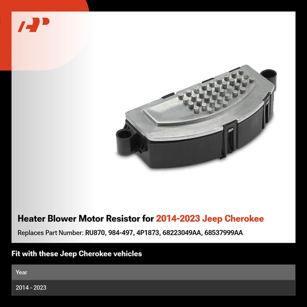 Heater Blower Motor Resistor for 2014-2023 Jeep Cherokee