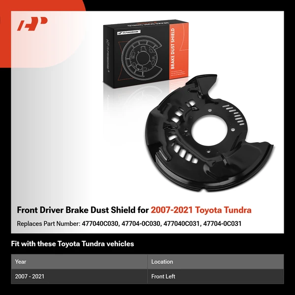 Front Driver Brake Dust Shield for 2007-2021 Toyota Tundra