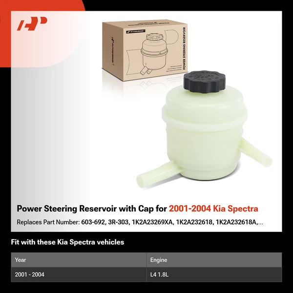 Power Steering Reservoir with Cap for 2001-2004 Kia Spectra