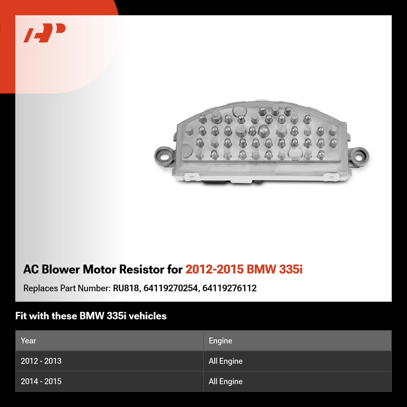 AC Blower Motor Resistor for 2012-2015 BMW 335i