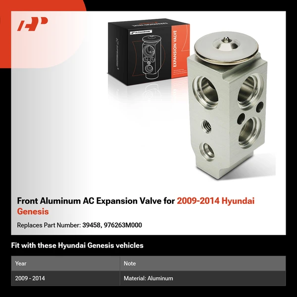 Front Aluminum AC Expansion Valve for 2009-2014 Hyundai Genesis