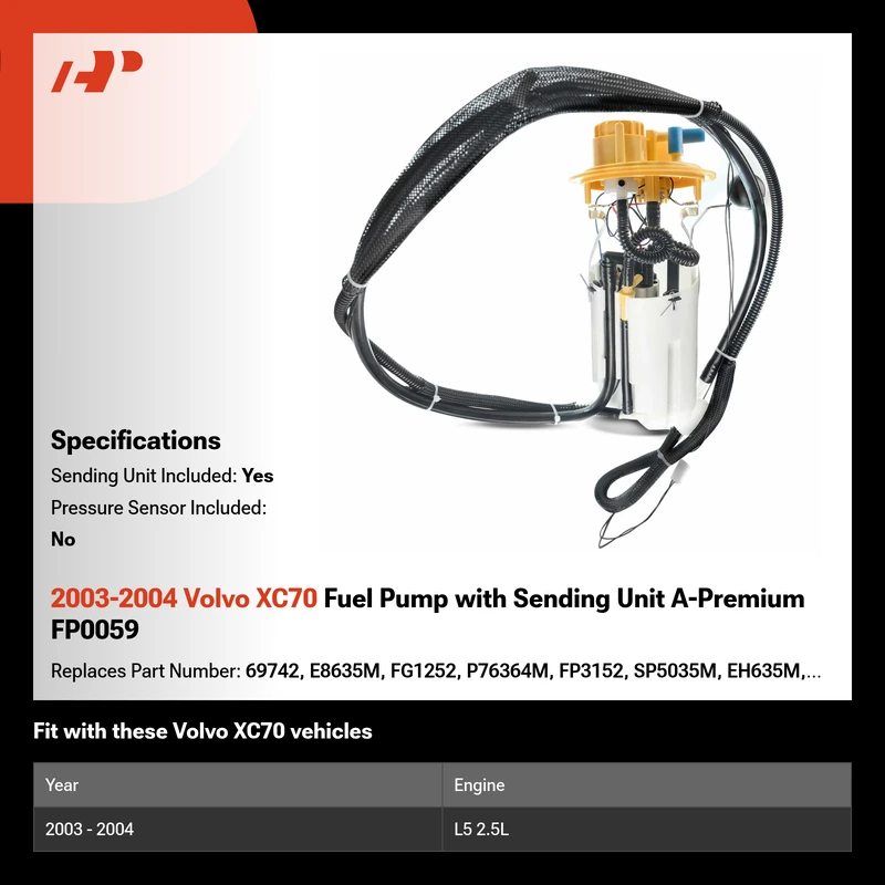2003-2004 Volvo XC70 Fuel Pump with Sending Unit A-Premium FP0059
