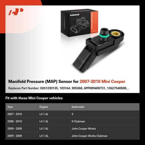 Manifold Pressure (MAP) Sensor for 2007-2010 Mini Cooper
