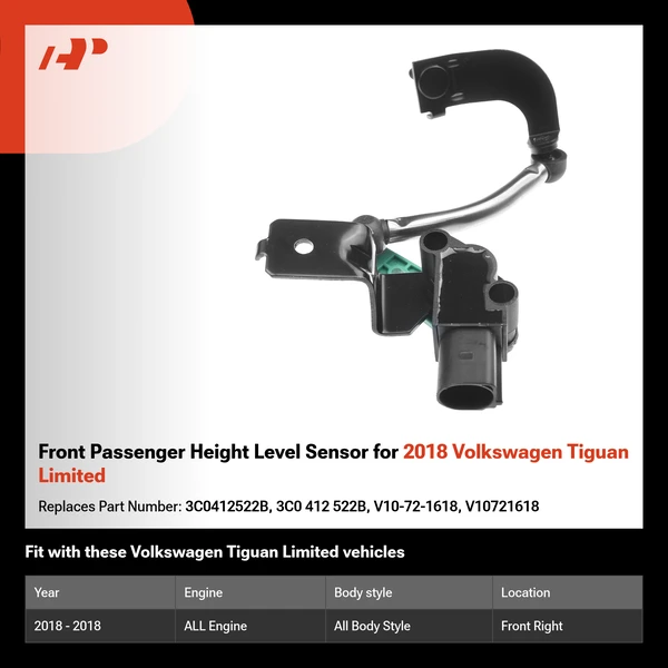 Front Passenger Height Level Sensor for 2018 Volkswagen Tiguan Limited