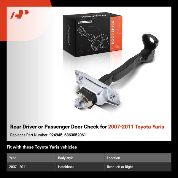 Rear Driver or Passenger Door Check for 2007-2011 Toyota Yaris