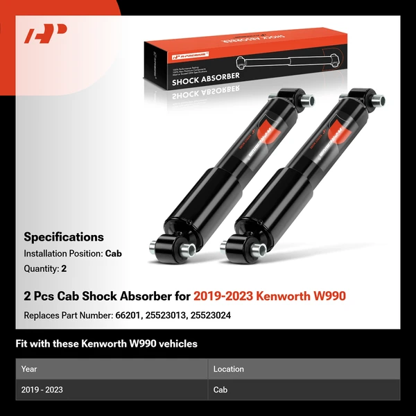2 Pcs Cab Shock Absorber for 2019-2023 Kenworth W990