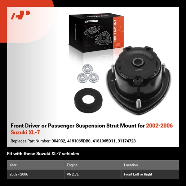 Front Driver or Passenger Suspension Strut Mount for 2002-2006 Suzuki XL-7