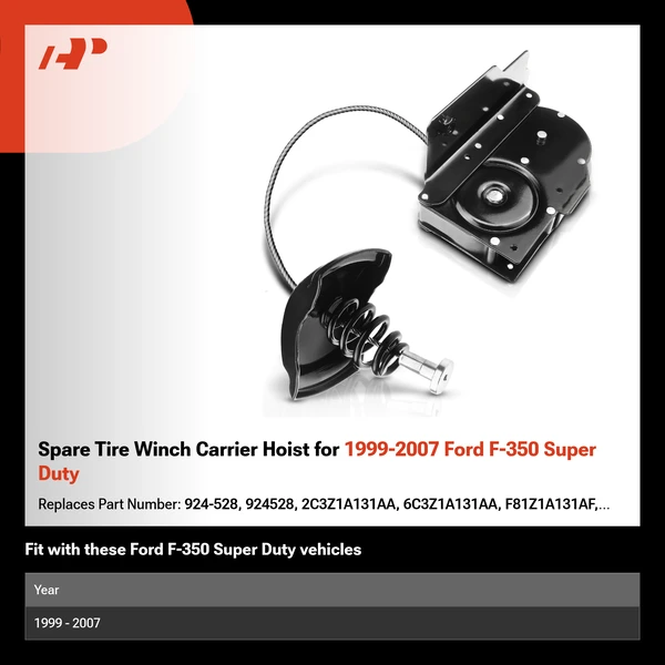 Spare Tire Winch Carrier Hoist for 1999-2007 Ford F-350 Super Duty