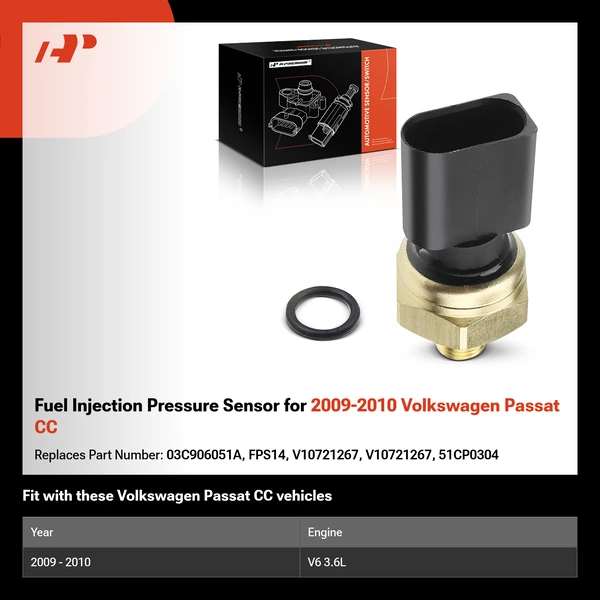 Fuel Injection Pressure Sensor for 2009-2010 Volkswagen Passat CC