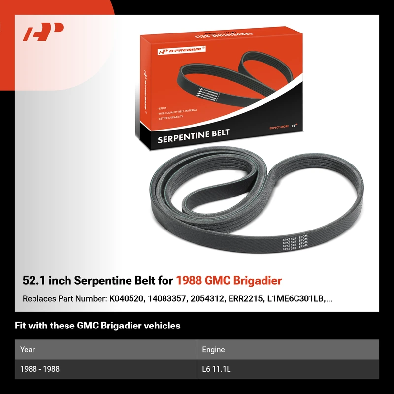 52.1 inch Serpentine Belt for 1988 GMC Brigadier