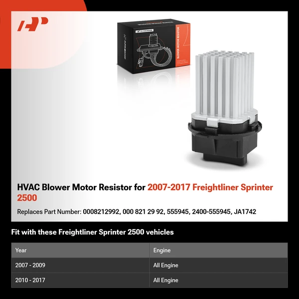 HVAC Blower Motor Resistor for 2007-2017 Freightliner Sprinter 2500