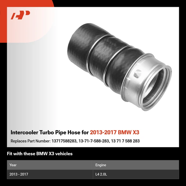 Intercooler Turbo Pipe Hose for 2013-2017 BMW X3