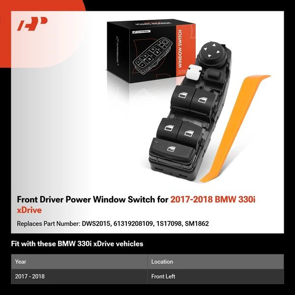 Front Driver Power Window Switch for 2017-2018 BMW 330i xDrive