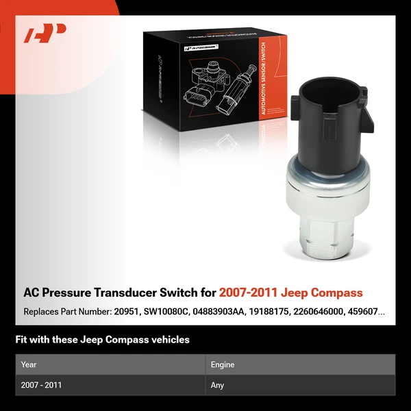 AC Pressure Transducer Switch for 2007-2011 Jeep Compass
