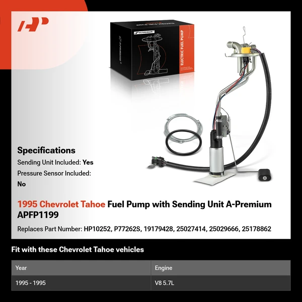 1995 Chevrolet Tahoe Fuel Pump with Sending Unit A-Premium APFP1199