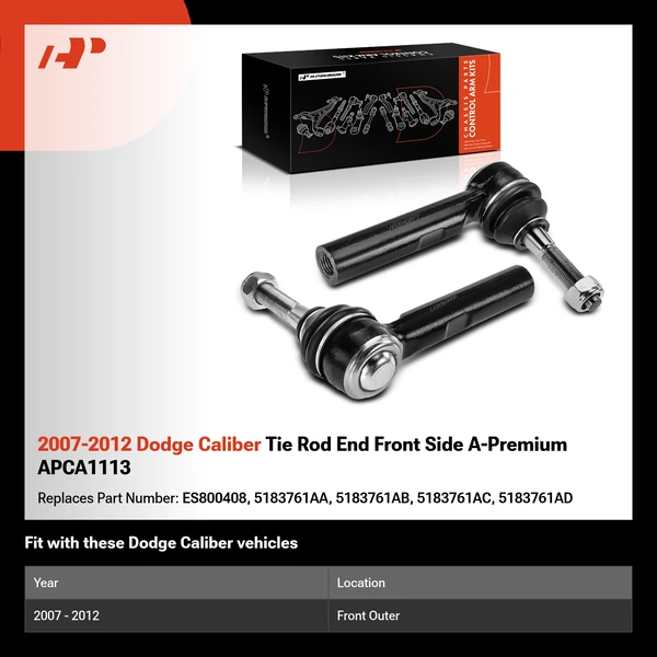 2007-2012 Dodge Caliber Tie Rod End Front Side A-Premium APCA1113