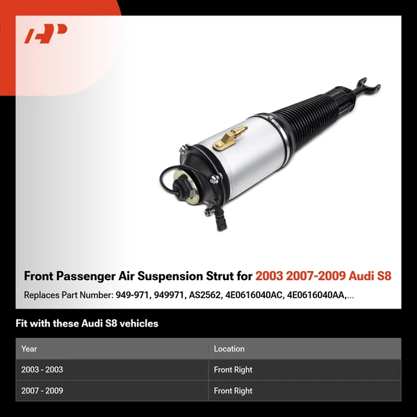 Front Passenger Air Suspension Strut for 2003 2007-2009 Audi S8