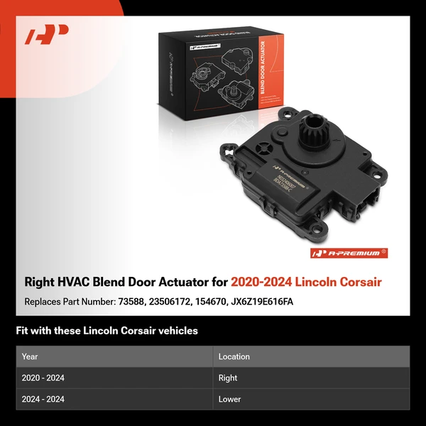 Right HVAC Blend Door Actuator for 2020-2024 Lincoln Corsair