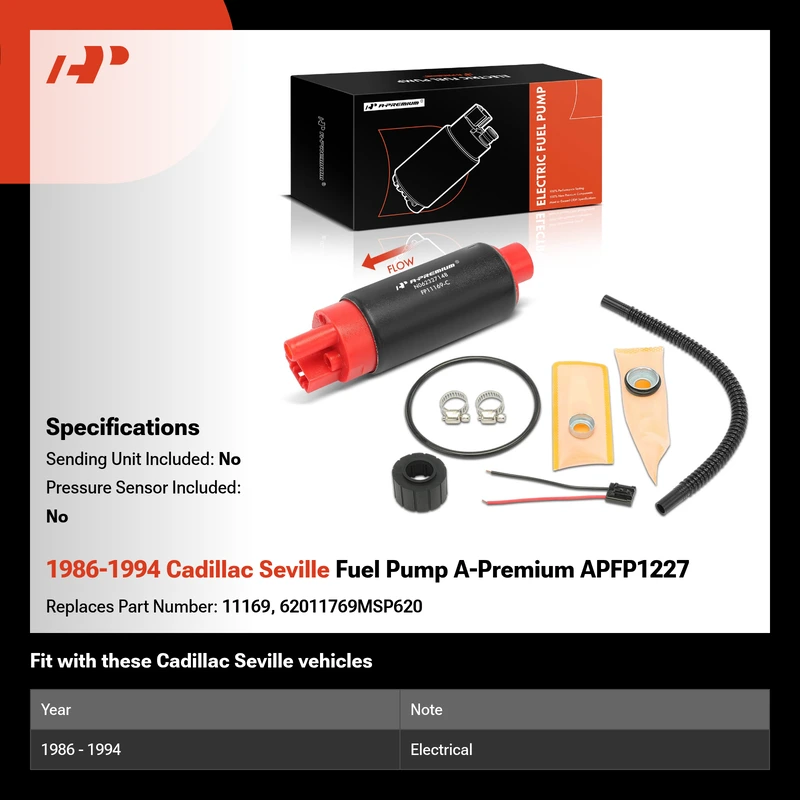 1986-1994 Cadillac Seville Fuel Pump A-Premium APFP1227