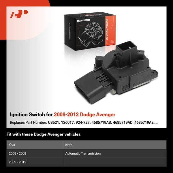 Ignition Switch for 2008-2012 Dodge Avenger